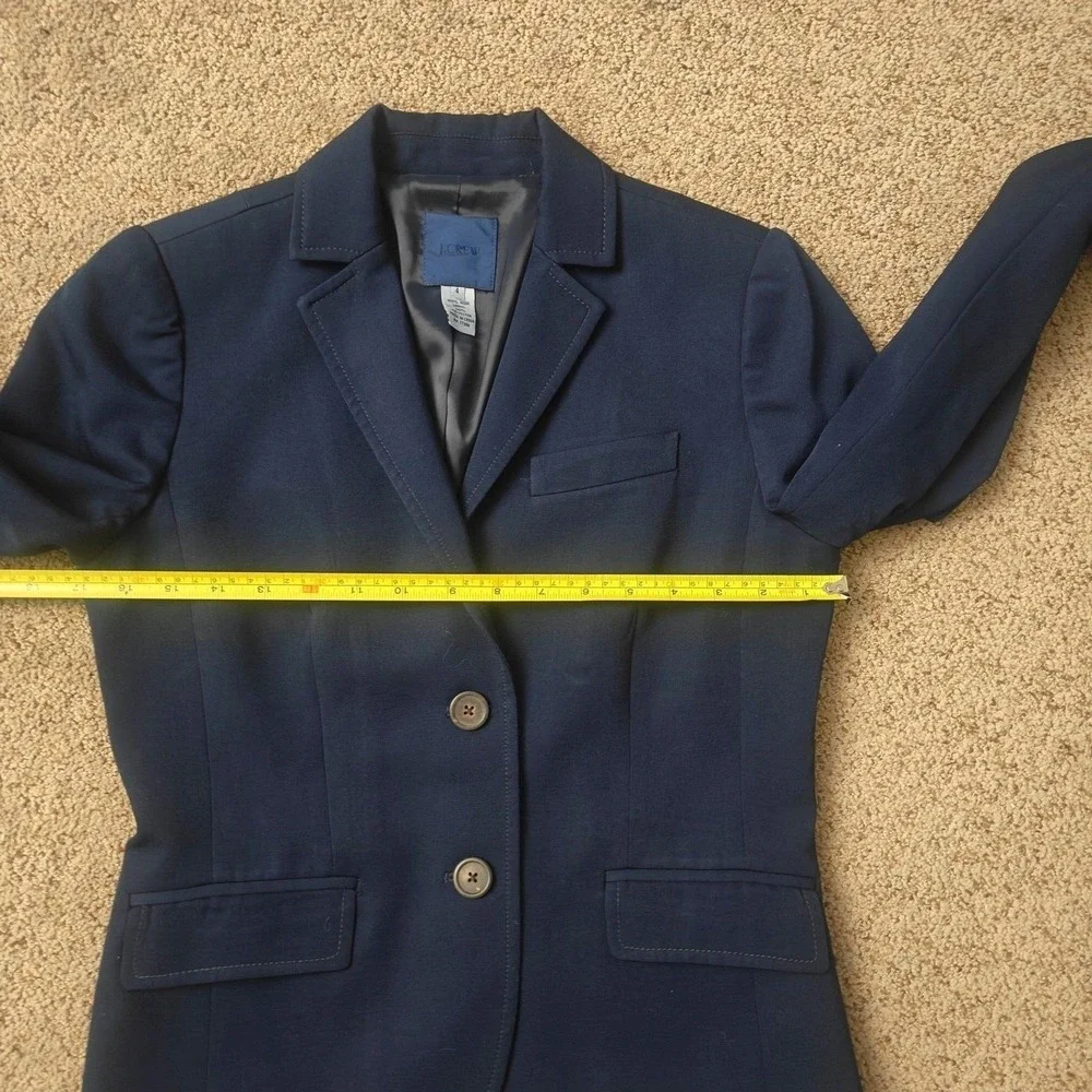 J.Crew Blazer Womens 4 Navy Tailored‎ Wool 2Button NotchedLapel SingleBreasted